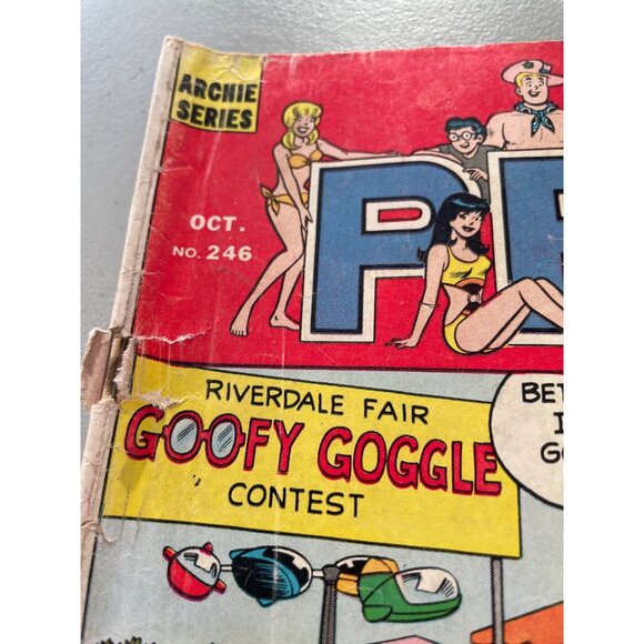 Archie Comics Pep #246 Archie Series Oct 1970 Goofy Goggle Contest Bagged Boarde - Picture 3 of 6
